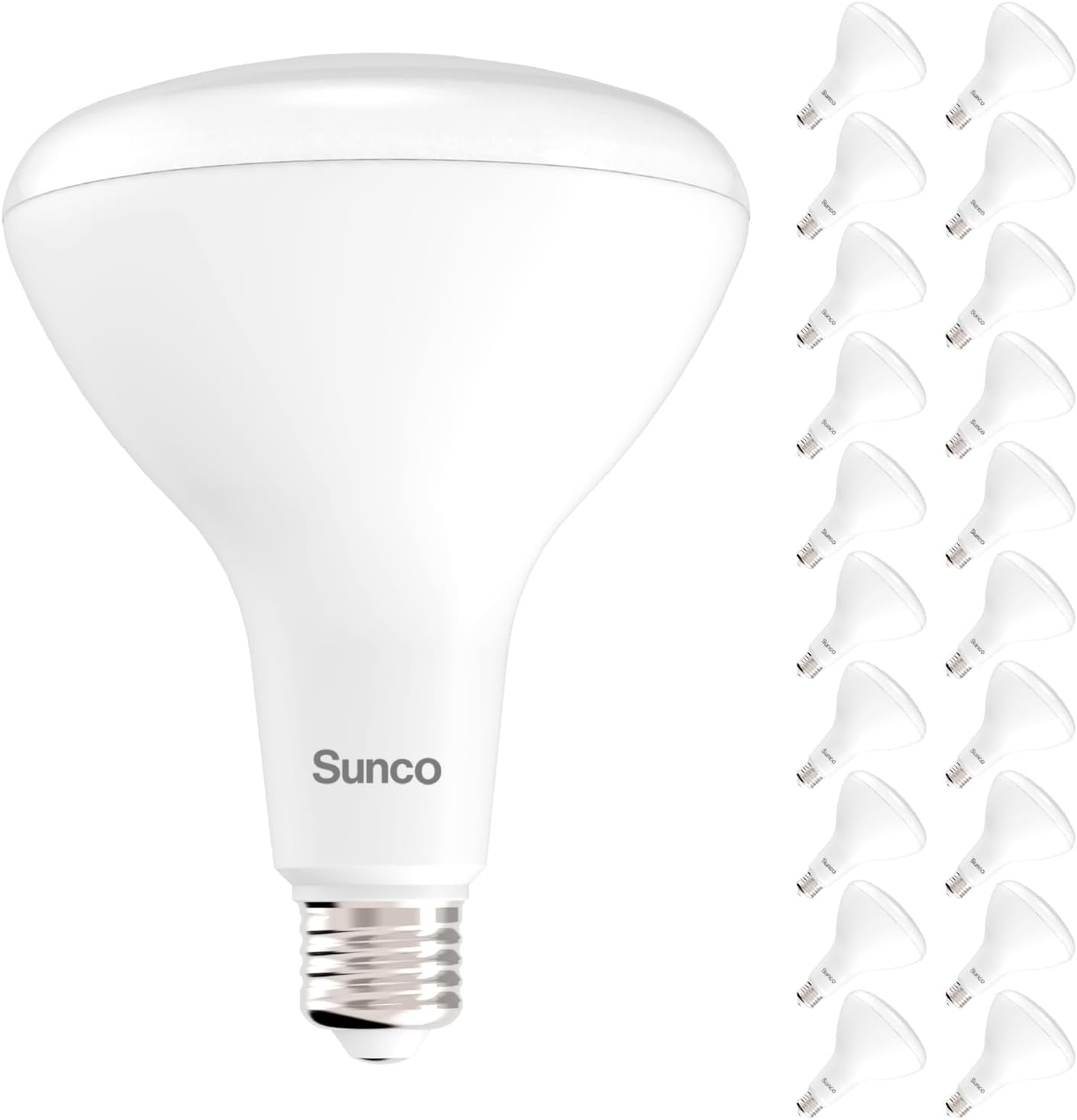 Sunco 20 Pack BR40 LED Light Bulbs, Indoor Flood Lights, Recessed Can Light Bulb, 1400 LM, 17W (100W Equivalent), 4000K Cool White, Dimmable, E26 Base, for Home, Bedroom, Kitchen UL
